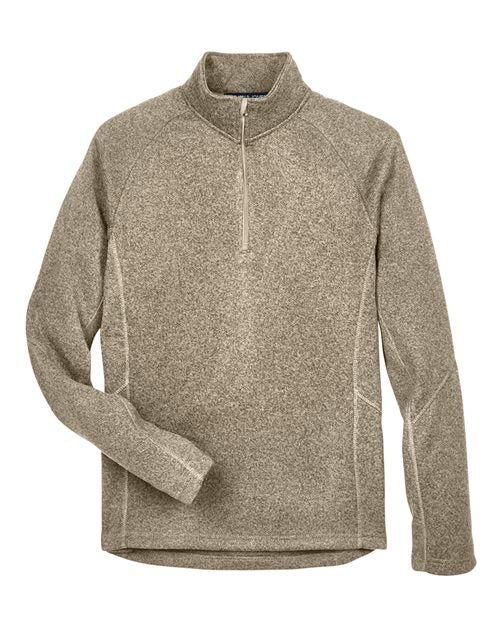 Load image into Gallery viewer, Devon &amp; Jones DG792 Unisex Bristol Sweater Fleece Quarter-Zip Pullover - Khaki Heather
