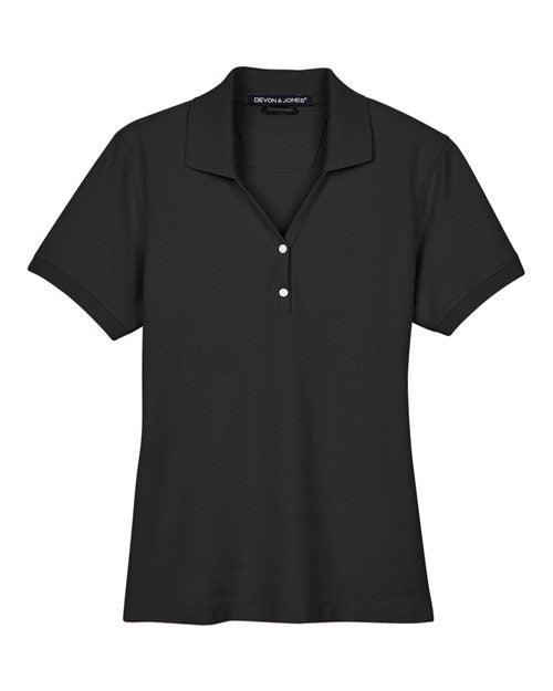 Load image into Gallery viewer, Devon &amp; Jones D100W Women's Pima Piqué Polo - Black
