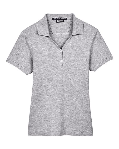 Devon & Jones D100W Women's Pima Piqué Polo - Grey Heather