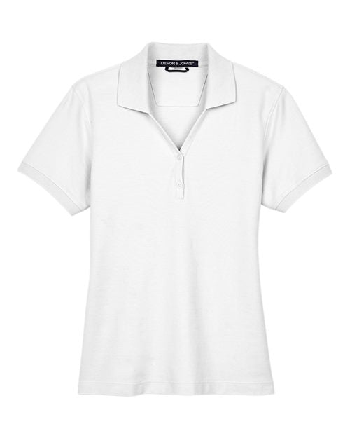 Load image into Gallery viewer, Devon &amp; Jones D100W Women's Pima Piqué Polo - White

