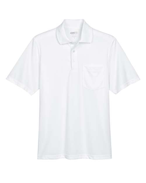 CORE365 88181P Men's Origin Performance Piqué Polo with Pocket - White