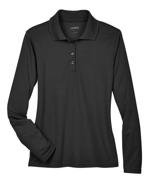 Load image into Gallery viewer, CORE365 78192 Women's Pinnacle Performance Long Sleeve Piqué Polo - Black
