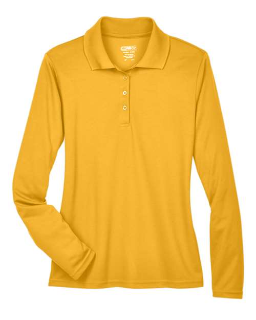 Load image into Gallery viewer, CORE365 78192 Women's Pinnacle Performance Long Sleeve Piqué Polo - Campus Gold
