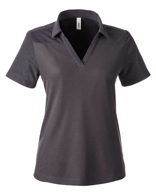 CORE365 CE112CW Women's Fusion ChromaSoft™ Colorblock Polo - Carbon/ Carbon Heather