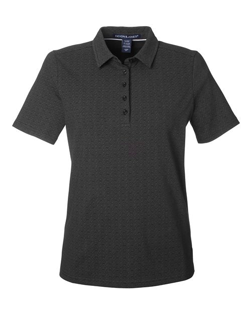 Devon & Jones DG101W Women's Crownlux Performance® Geo Polo - Black/ Graphite