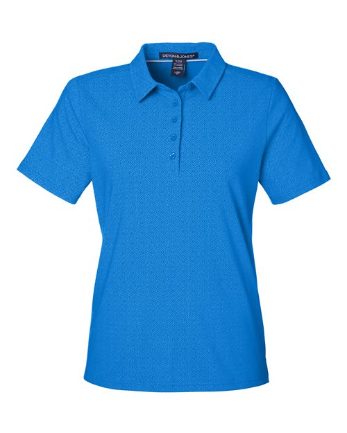 Load image into Gallery viewer, Devon &amp; Jones DG101W Women's Crownlux Performance® Geo Polo - French Blue/ Crystal Blue
