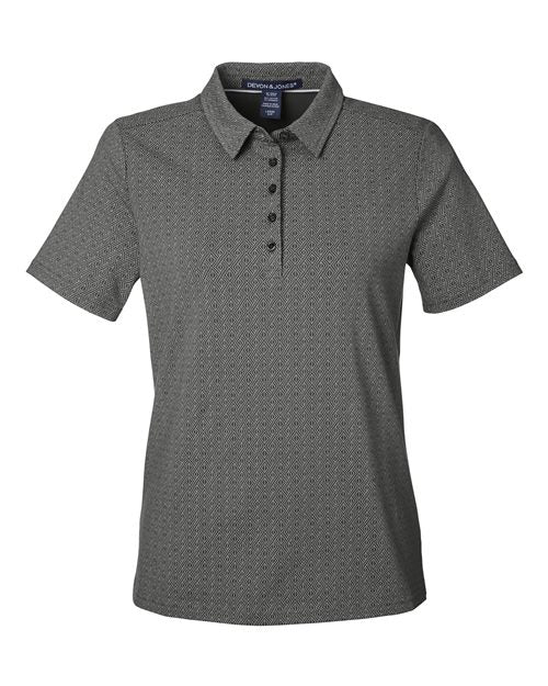 Devon & Jones DG101W Women's Crownlux Performance® Geo Polo - Graphite/ Silver