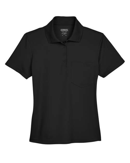 Load image into Gallery viewer, CORE365 78181P Women's Origin Performance Piqué Polo with Pocket - Black

