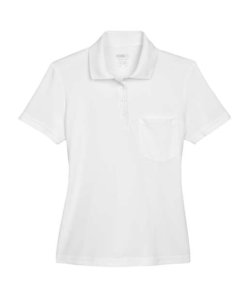 CORE365 78181P Women's Origin Performance Piqué Polo with Pocket - White