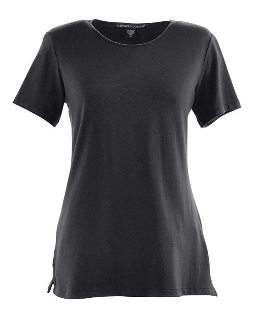 Devon & Jones DP182W Women's Perfect Fit™ Shell T-Shirt - Black