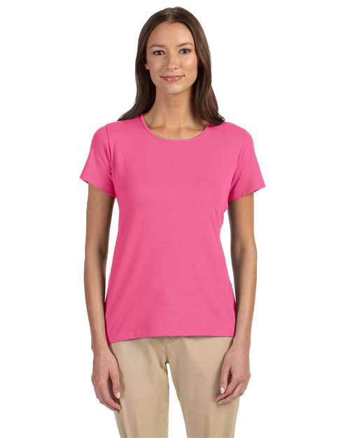 Devon & Jones DP182W Women's Perfect Fit™ Shell T-Shirt - Charity Pink