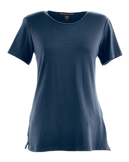 Load image into Gallery viewer, Devon &amp; Jones DP182W Women's Perfect Fit™ Shell T-Shirt - Navy
