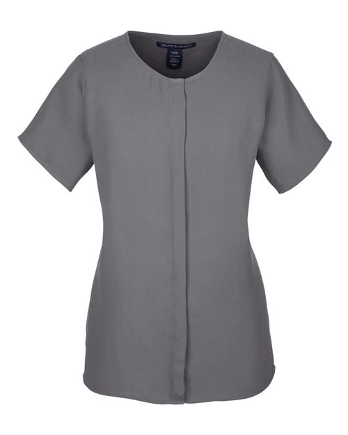 Devon & Jones DP612W Women's Perfect Fit™ Crepe Blouse - Graphite
