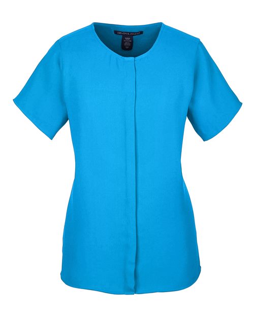 Devon & Jones DP612W Women's Perfect Fit™ Crepe Blouse - Ocean Blue