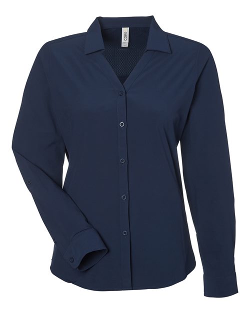 Load image into Gallery viewer, CORE365 CE510LW Women's Ultra UVP® Marina Shirt - Classic Navy
