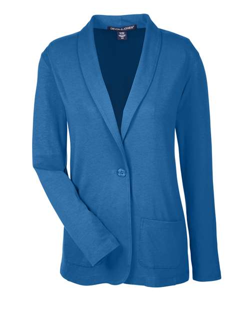 Devon & Jones DP462W Women's Perfect Fit™ Shawl Collar Cardigan - French Blue