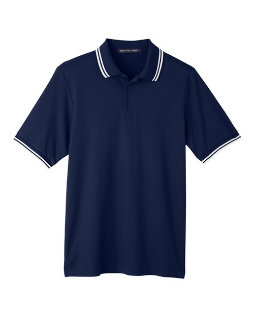 Load image into Gallery viewer, Devon &amp; Jones DG20C Men's CrownLux Performance® Plaited Tipped Polo - Navy/ White

