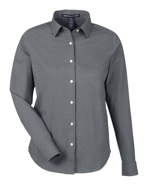 Load image into Gallery viewer, Devon &amp; Jones DG505W Women's CrownLux Performance® Spencer Poplin Dress Shirt - Graphite Melange
