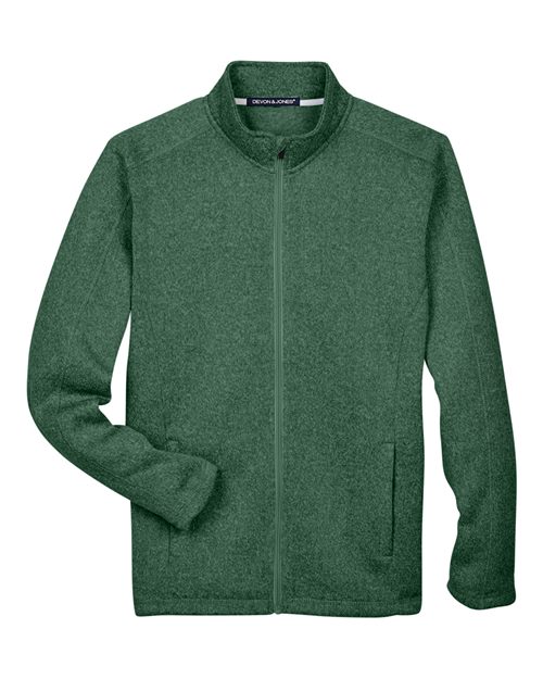 Devon & Jones DG793 Men's Bristol Full-Zip Sweater Fleece Jacket - Forest Heather