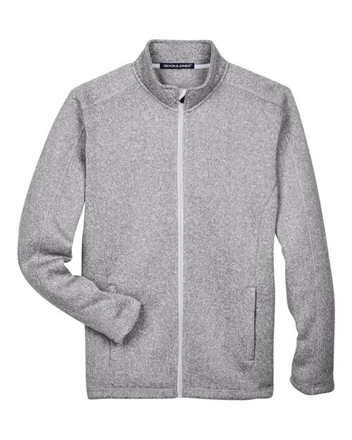 Load image into Gallery viewer, Devon &amp; Jones DG793 Men's Bristol Full-Zip Sweater Fleece Jacket - Grey Heather
