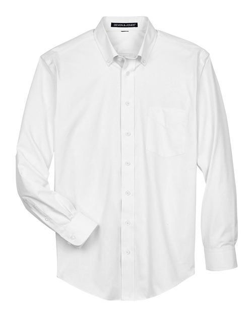 Devon & Jones D630 Men's Crown Collection® Oxford Woven Dress Shirt - White