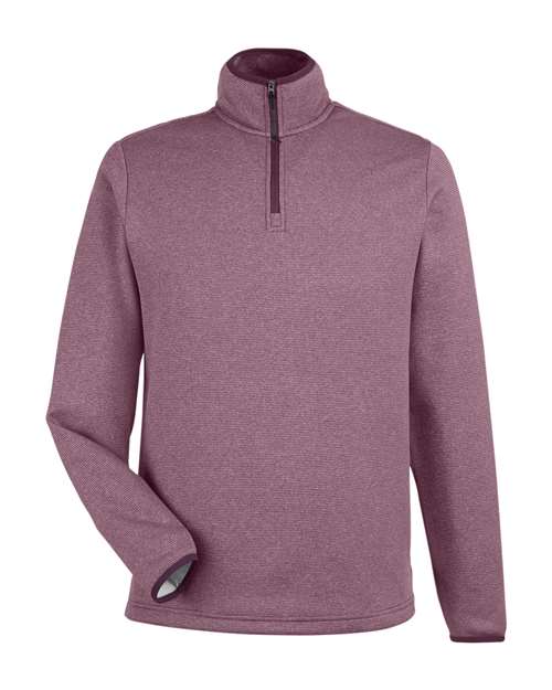 Load image into Gallery viewer, CORE365 CE73 Men's Venture Heathered Stripe Quarter-Zip Pullover - Burgundy/ White
