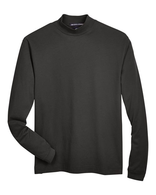 Devon & Jones D420 Unisex Sueded Jersey Mock Neck T-Shirt - Black