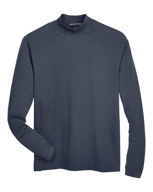 Load image into Gallery viewer, Devon &amp; Jones D420 Unisex Sueded Jersey Mock Neck T-Shirt - Navy
