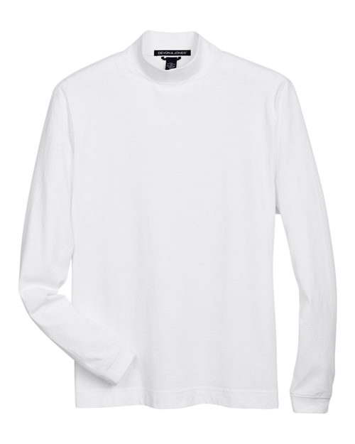 Load image into Gallery viewer, Devon &amp; Jones D420 Unisex Sueded Jersey Mock Neck T-Shirt - White

