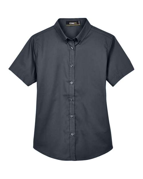 CORE365 78194 Women's Optimum Short Sleeve Twill Shirt - Carbon
