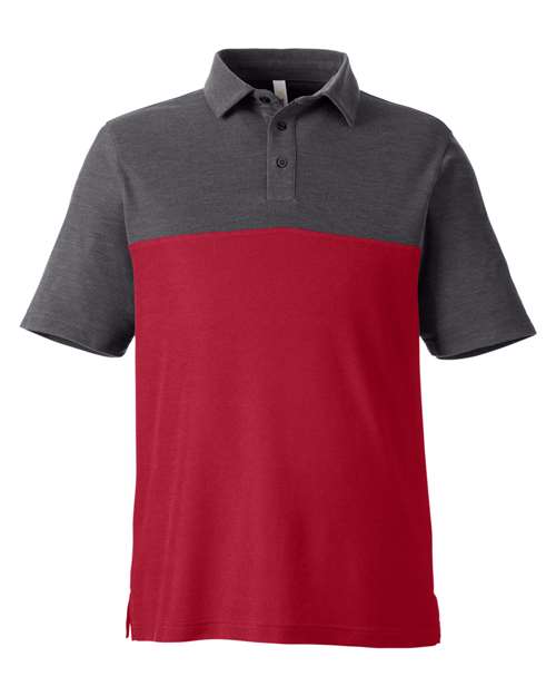 CORE365 CE112C Men's Fusion ChromaSoft™ Colorblock Polo - Classic Red/ Carbon Heather