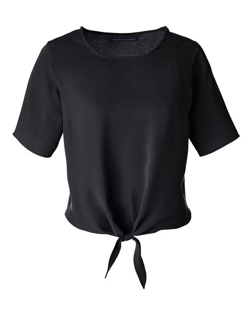 Load image into Gallery viewer, Devon &amp; Jones DP617W Women's Perfect Fit™ Tie Front Blouse - Black
