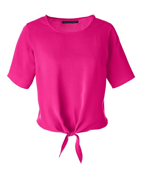 Devon & Jones DP617W Women's Perfect Fit™ Tie Front Blouse - Crown Raspberry