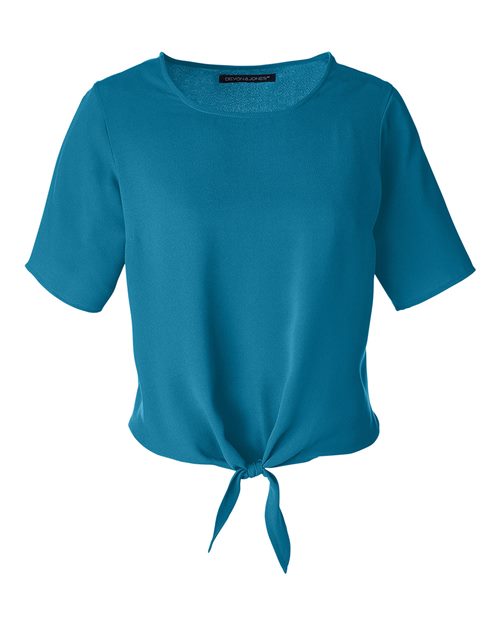 Devon & Jones DP617W Women's Perfect Fit™ Tie Front Blouse - Dark Teal