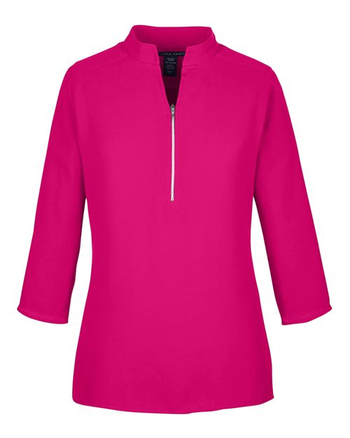 Load image into Gallery viewer, Devon &amp; Jones DP611W Women's Perfect Fit™ Three-Quarter Sleeve Crepe Tunic - Crown Raspberry
