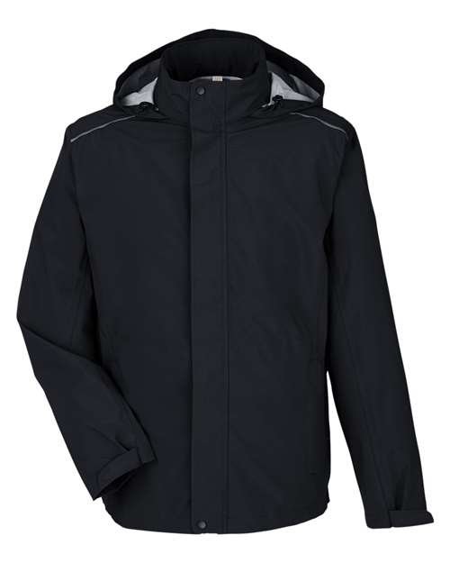 CORE365 CE712 Men's Barrier Packable Rain Jacket - Black
