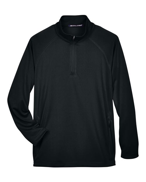 Devon & Jones DG440 Men's Stretch Tech-Shell® Compass Quarter-Zip Pullover - Black