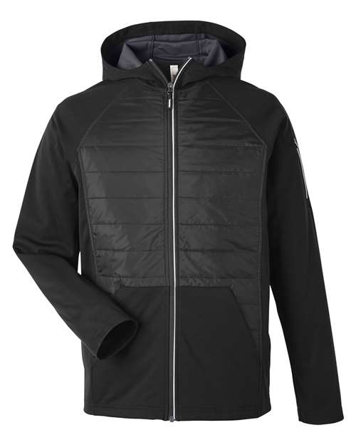 CORE365 CE808 Unisex Techno Lite Hybrid Hooded Jacket - Black