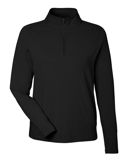 Devon & Jones DG425W Women's Raleigh Stretch Quarter-Zip Pullover - Black