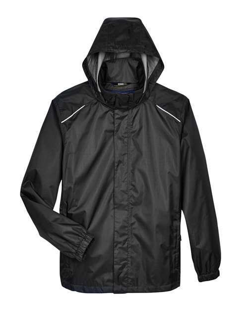 CORE365 88185 Men's Climate Seam Sealed Lightweight Variegated Ripstop Jacket - Black