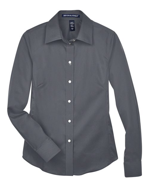 Devon & Jones DG530W Women's Crown Collection® Solid Stretch Twill Woven Dress Shirt - Graphite