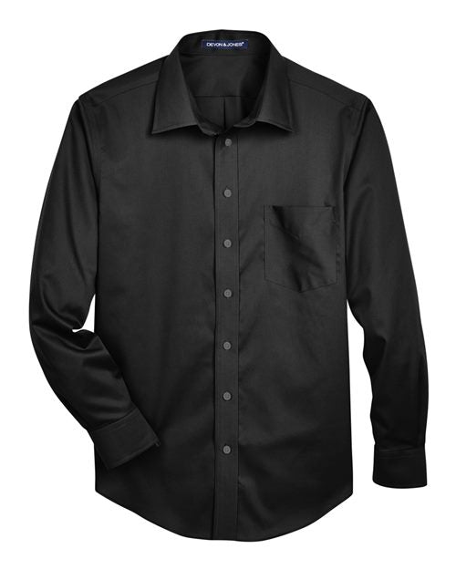Load image into Gallery viewer, Devon &amp; Jones DG530T Men's Tall Crown Collection® Solid Stretch Twill Woven Dress Shirt - Black
