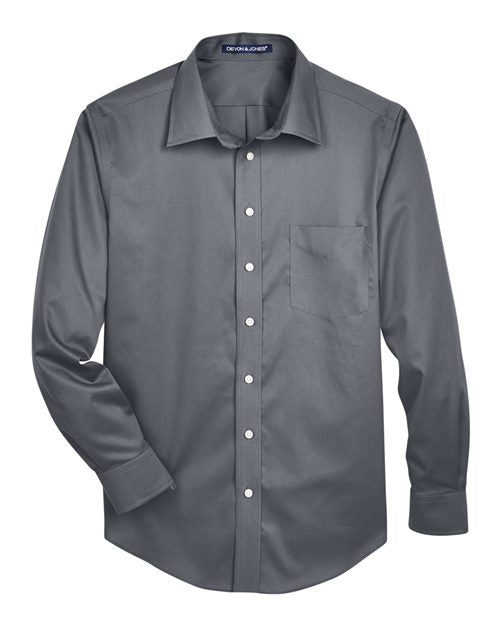 Load image into Gallery viewer, Devon &amp; Jones DG530T Men's Tall Crown Collection® Solid Stretch Twill Woven Dress Shirt - Graphite
