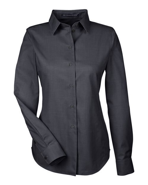 Load image into Gallery viewer, Devon &amp; Jones DG532W Women's Crown Collection® Royal Dobby Woven Dress Shirt - Black

