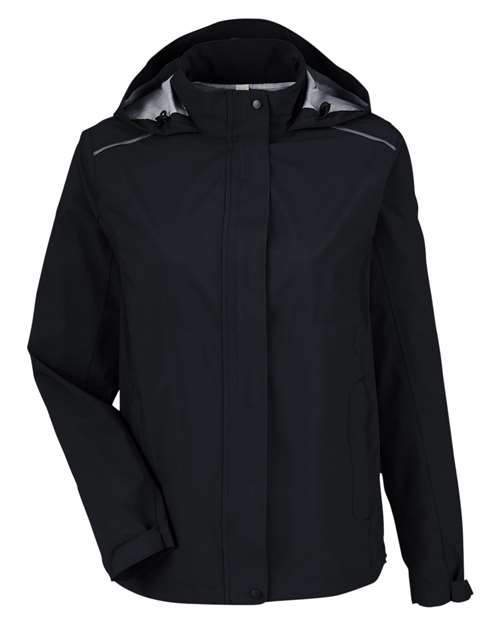 CORE365 CE712W Women's Barrier Packable Rain Jacket - Black
