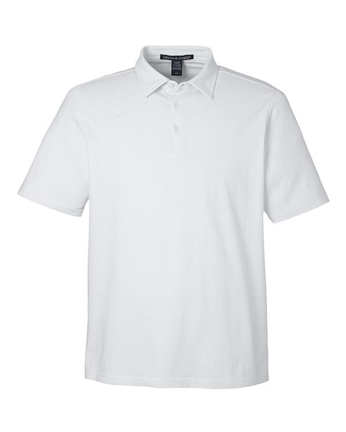 Load image into Gallery viewer, Devon &amp; Jones DG101 Men's Crownlux Performance® Geo Polo - White/ Silver
