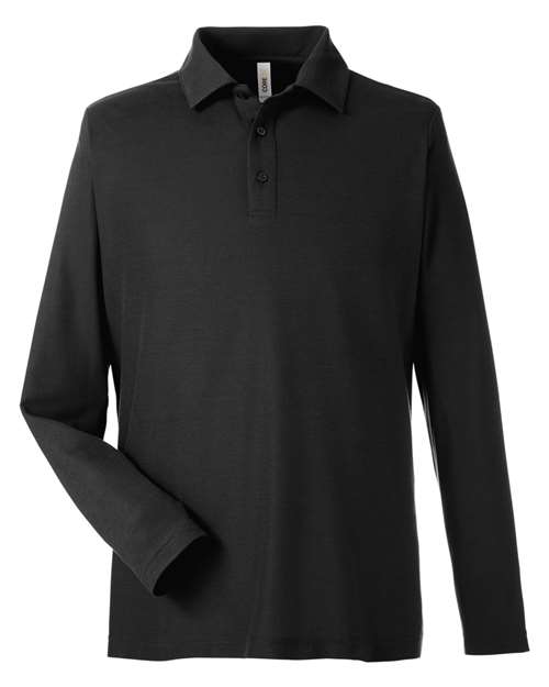 CORE365 CE112L Men's Fusion ChromaSoft™ Long Sleeve Pique Polo - Black