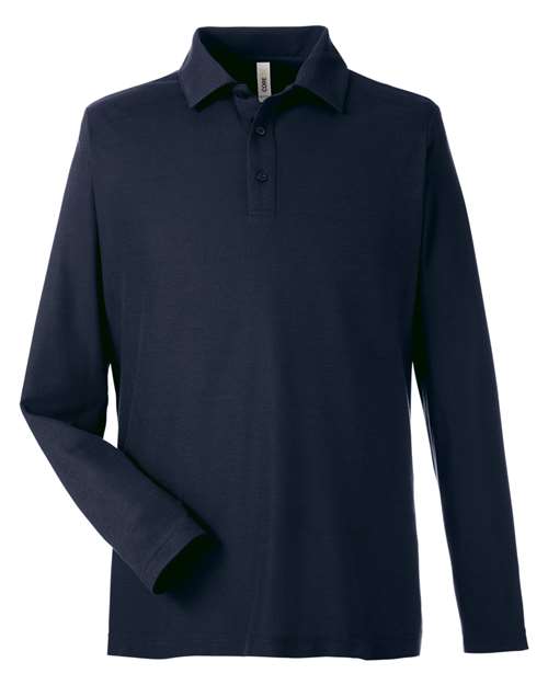 Load image into Gallery viewer, CORE365 CE112L Men's Fusion ChromaSoft™ Long Sleeve Pique Polo - Classic Navy
