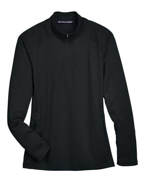 Devon & Jones DG440W Women's Stretch Tech-Shell® Compass Quarter-Zip Pullover - Black