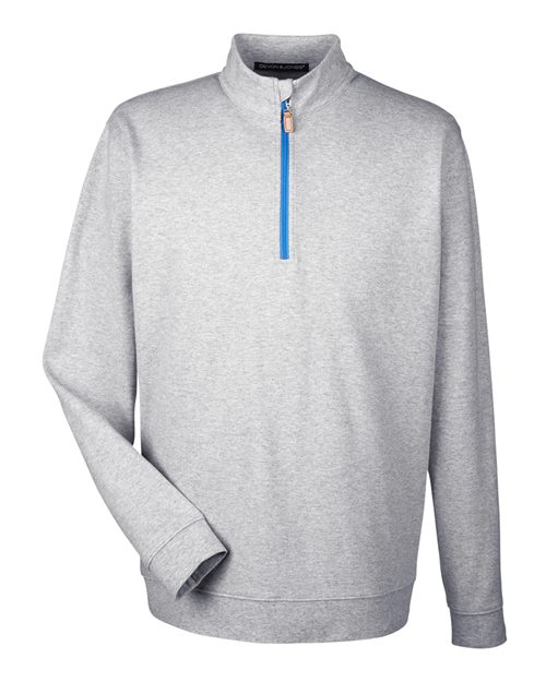 Devon & Jones DG479 Men's DRYTEC20™ Performance Quarter-Zip Pullover - Grey Heather/ Grey H/ French Blue